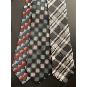 Croft Barrow Mens Ties Set of 3 Red Blue Black